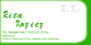 rita kozicz business card